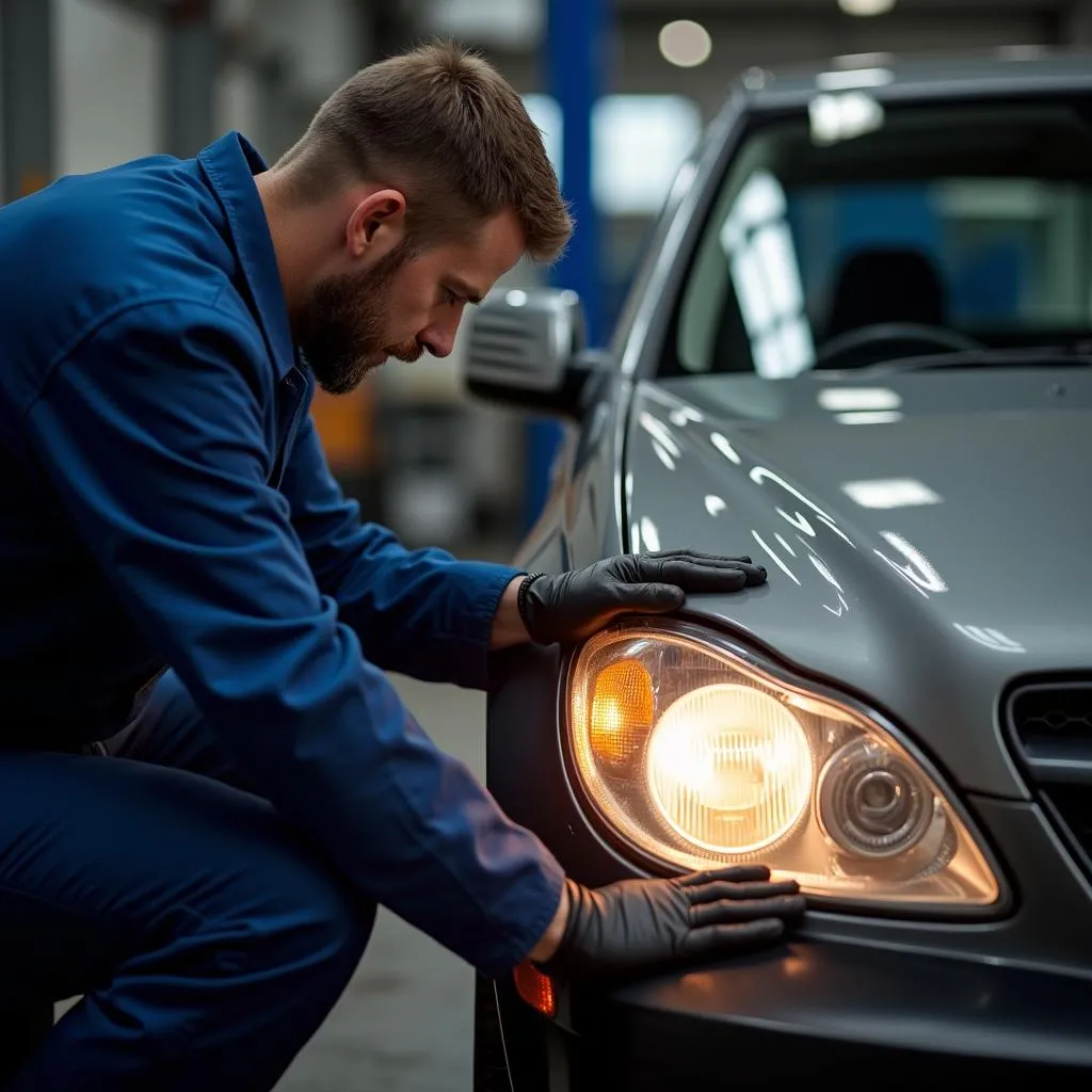 Autowerkstatt Reparatur Abblendlicht