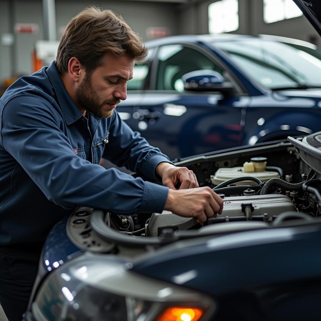 Auto Werkstatt Reparatur Öldruck