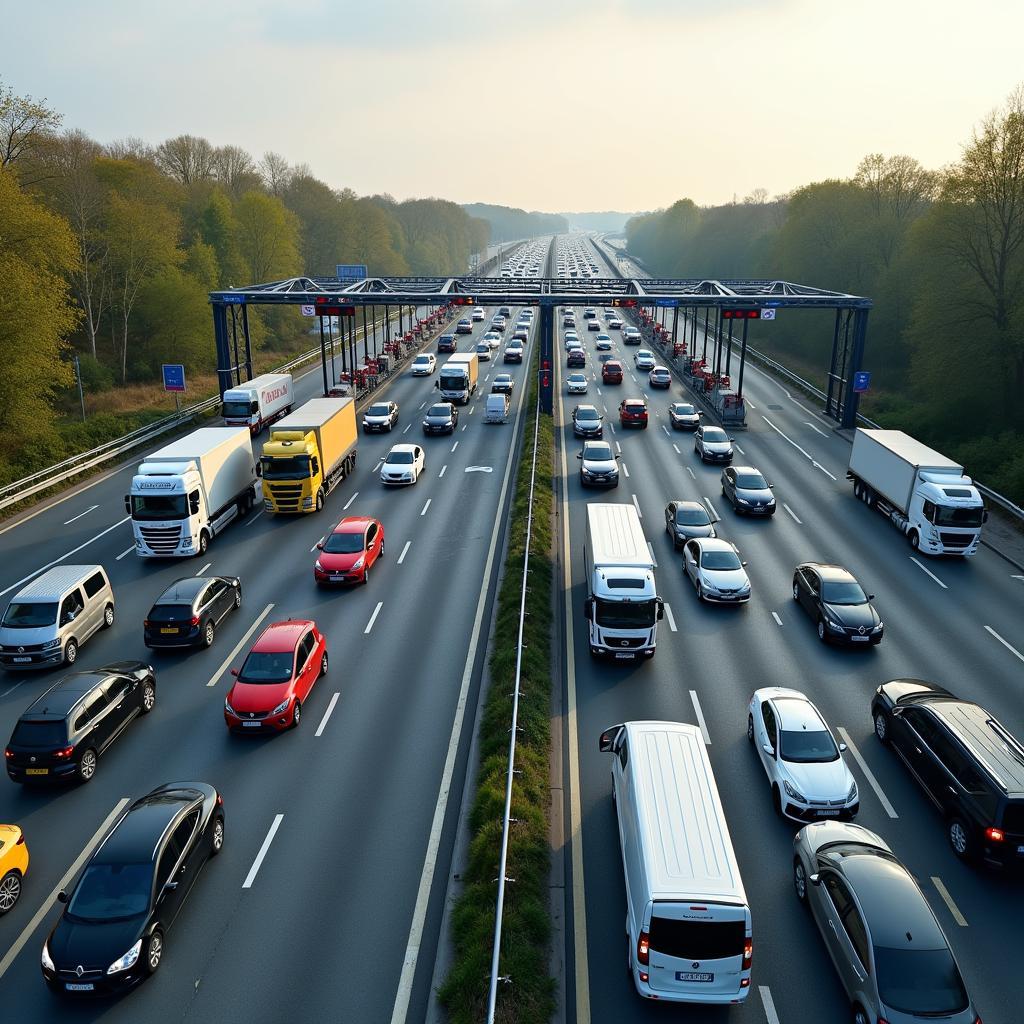 Autobahn-Mautstation in Frankreich