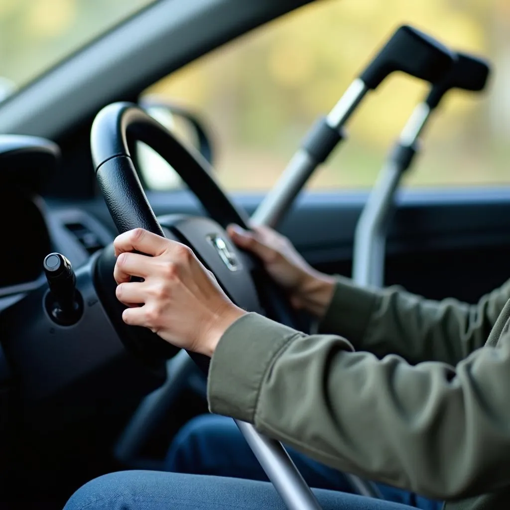 Autofahren mit Krücken Sicherheitsrisiken