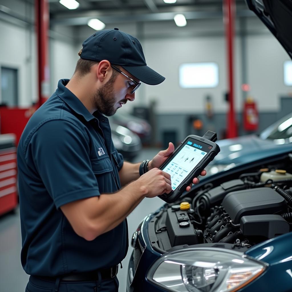 Moderne Werkstatt im Autohaus Schröder