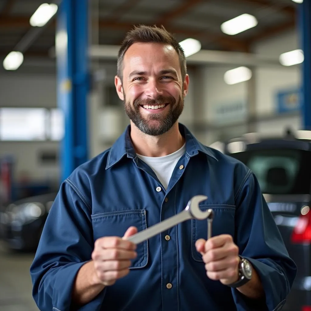 Automechaniker in einer Werkstatt