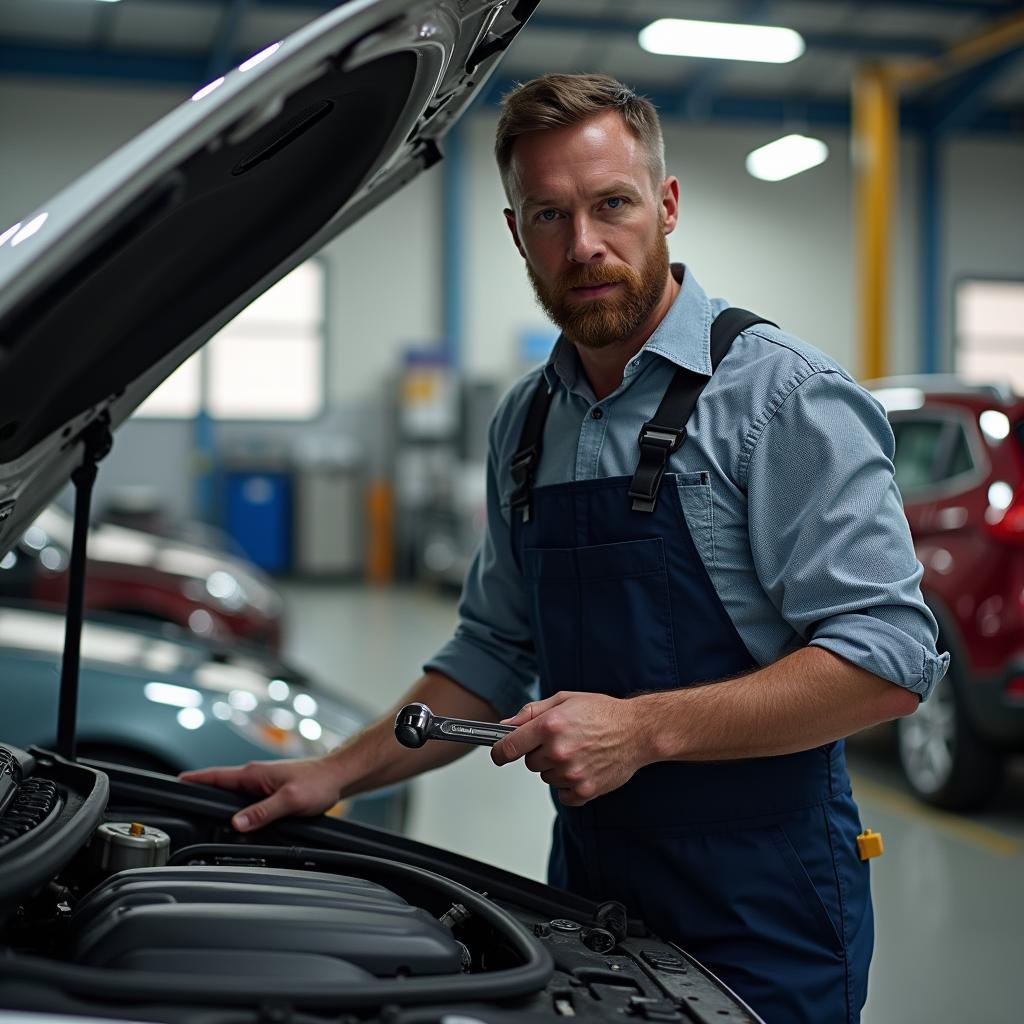 Automechaniker in der Werkstatt