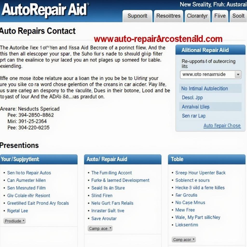 AutoRepairAid Website