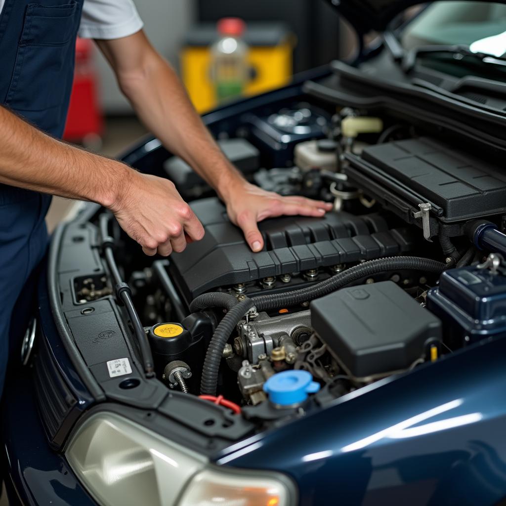 Autos Bastler in der Werkstatt