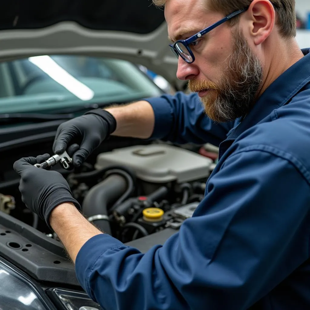 Autoteile tauschen in der Werkstatt