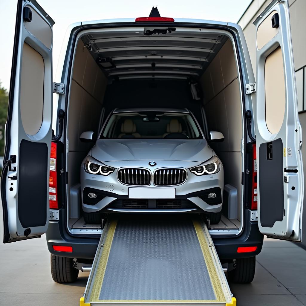 Privat biltransport med en lejet varevogn