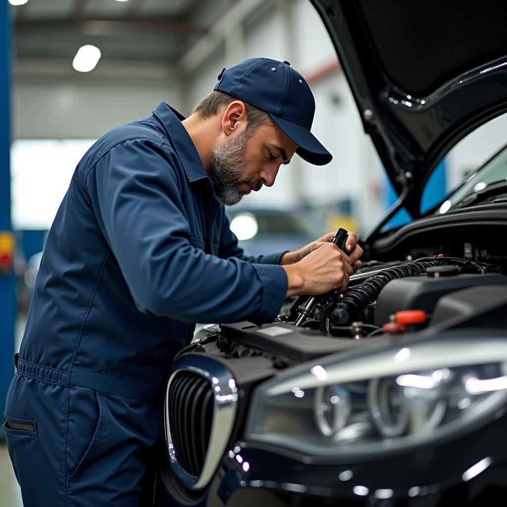 Automechaniker in der Werkstatt