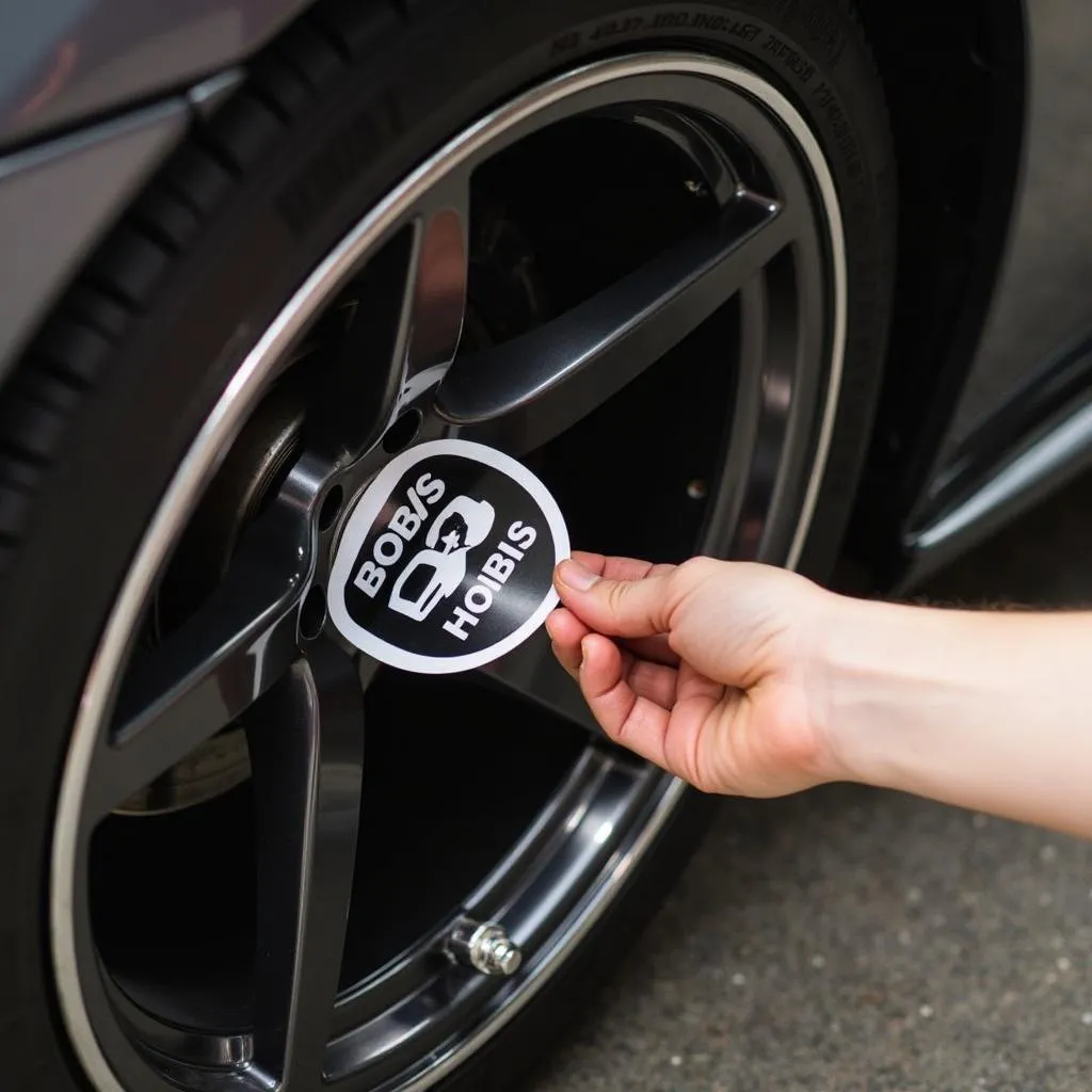 Adesivo para calota BBS em um carro