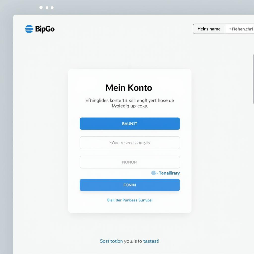 Bip&Go Konto-Website