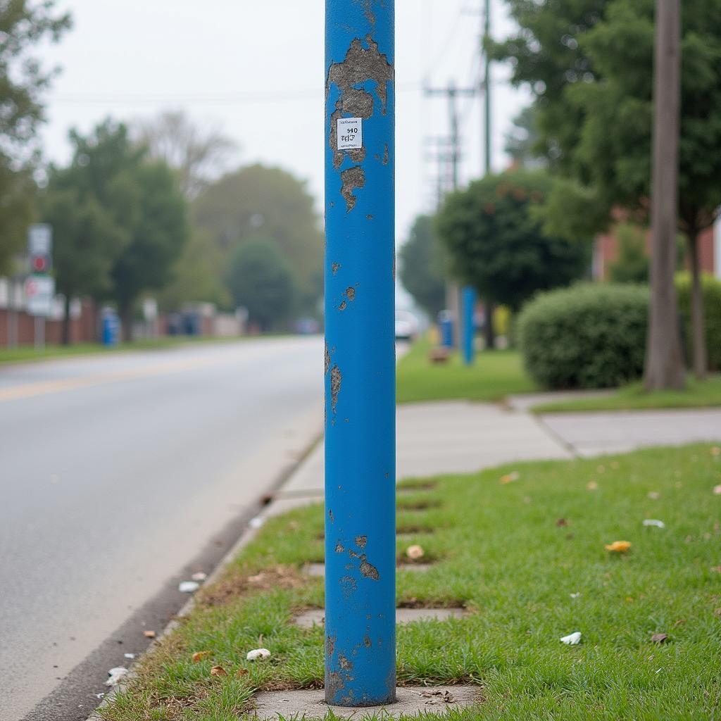 Blaue Säule am Straßenrand: Was ist das?