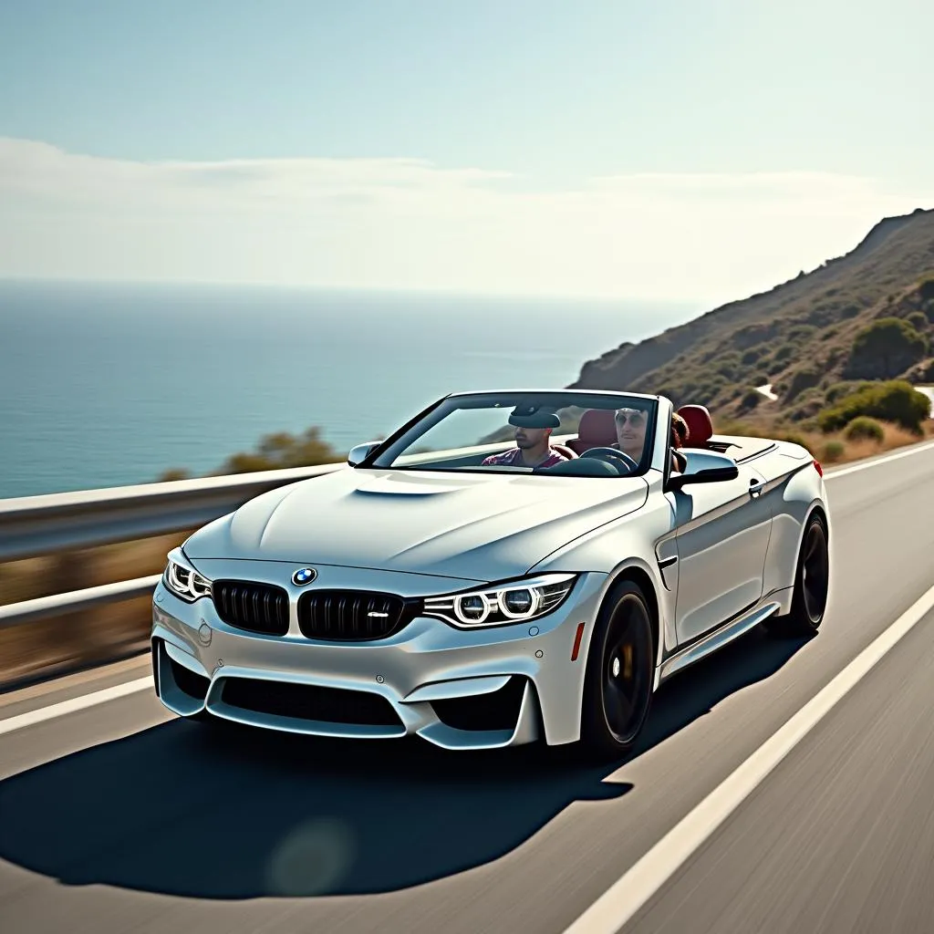 BMW M4 Cabrio Weiß auf der Straße