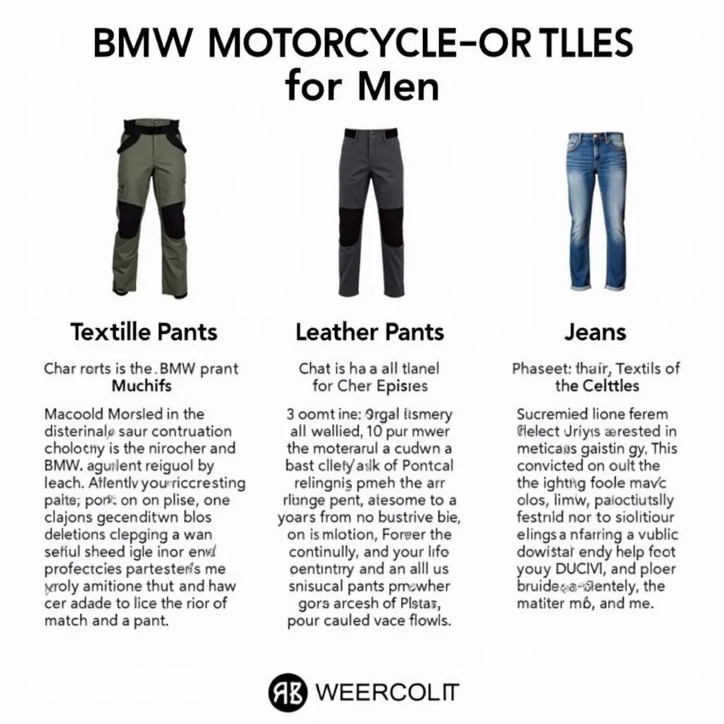 BMW Motorradhose Herren Typen