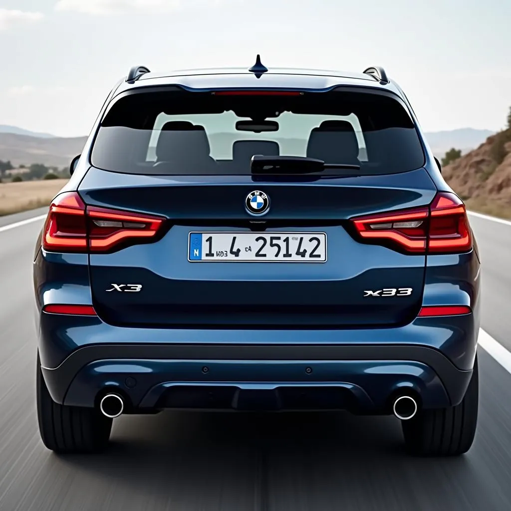 Vue arrière du BMW X3 Facelift 2023