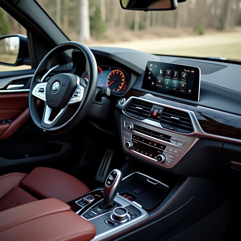 Interior do BMW X3 com opcionais