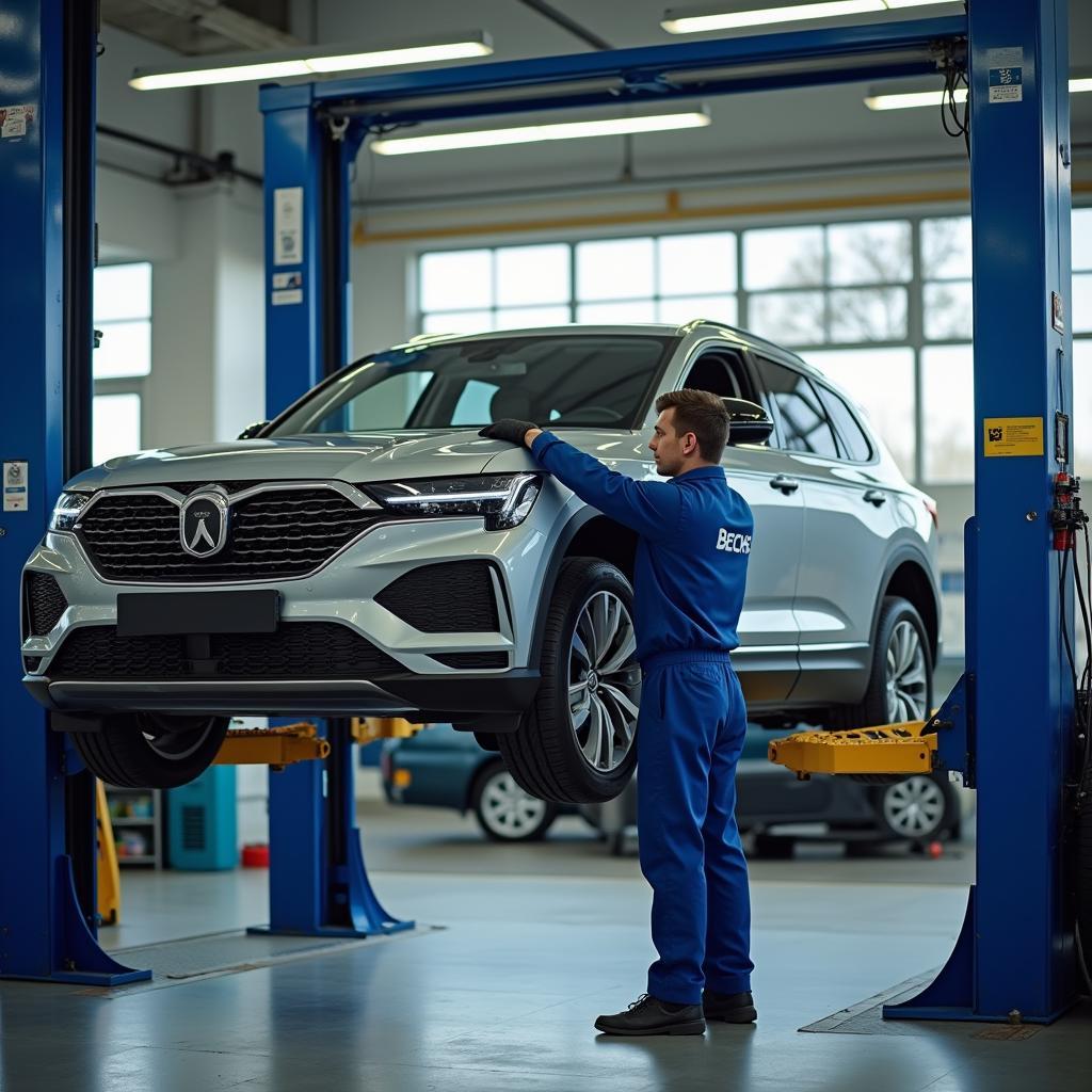 Onderhoud van Becker remmen in een garage