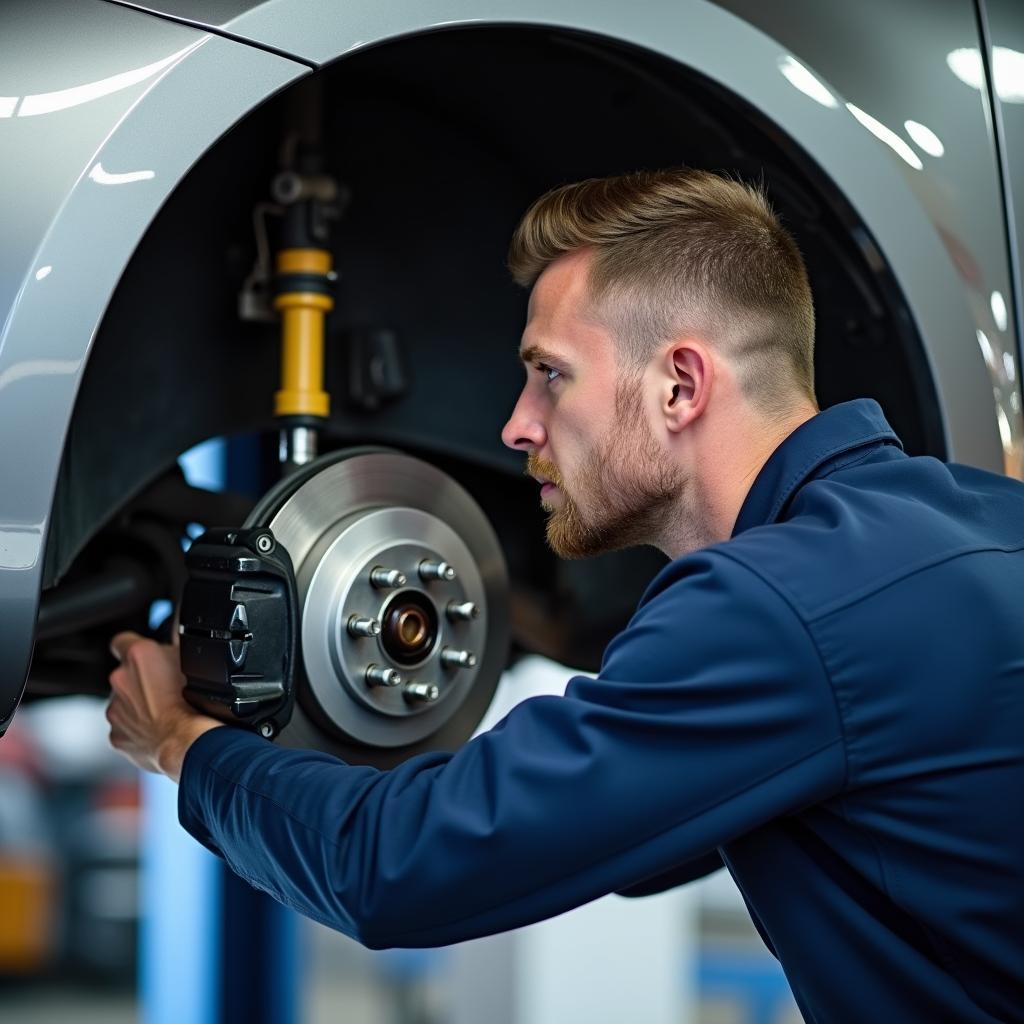 Bremsenprüfung beim TÜV