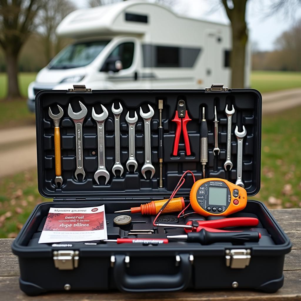 Werkzeugkasten für Camping Car Reparaturen in Frankreich