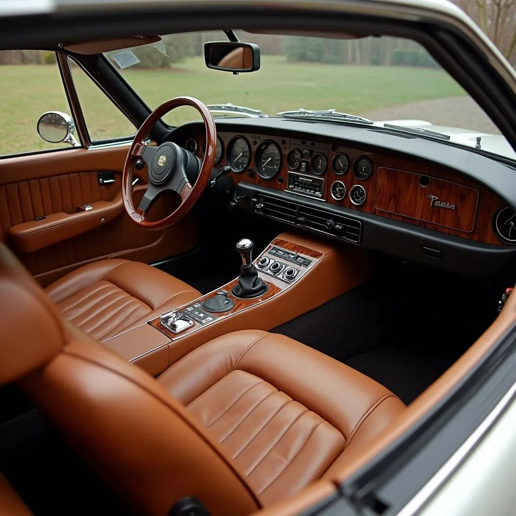 Interior luxuoso do Citroën Maserati SM