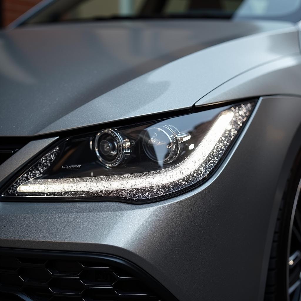 Nahaufnahme des Lacks eines Cupra Formentor Metallic Magnetic Grey