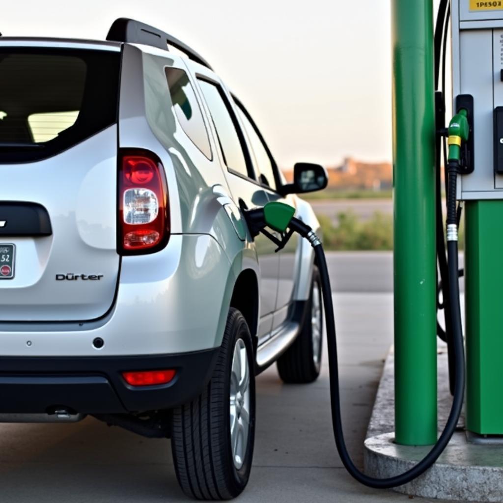 Dacia Duster TCe 100 ECO-G an der LPG-Tankstelle