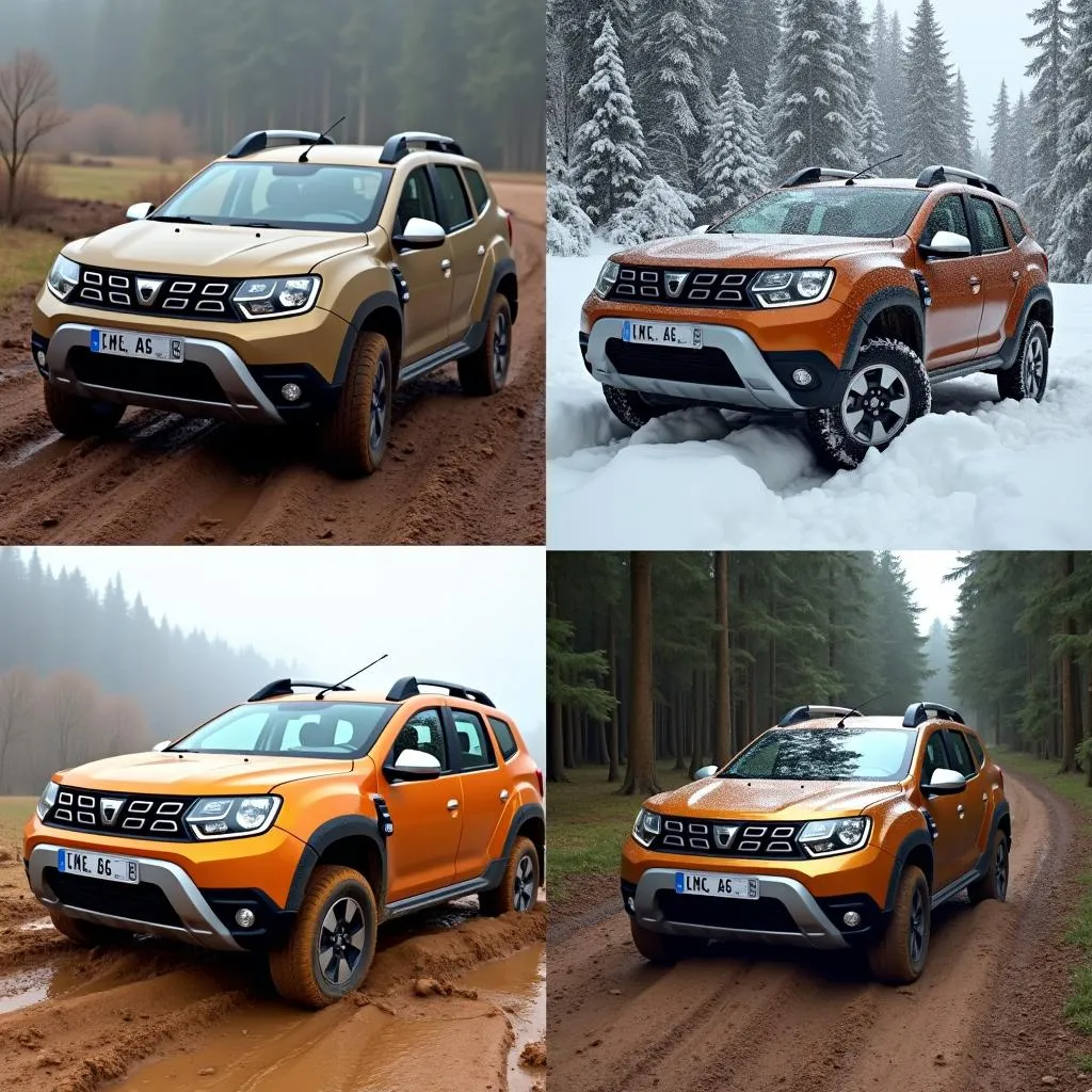 Dacia Duster auf verschiedenen Untergründen