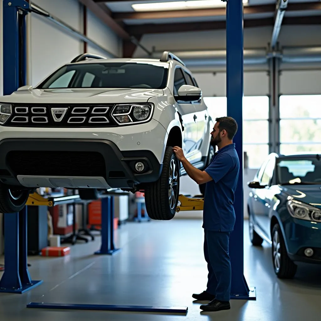 Dacia Inspektion in der Werkstatt