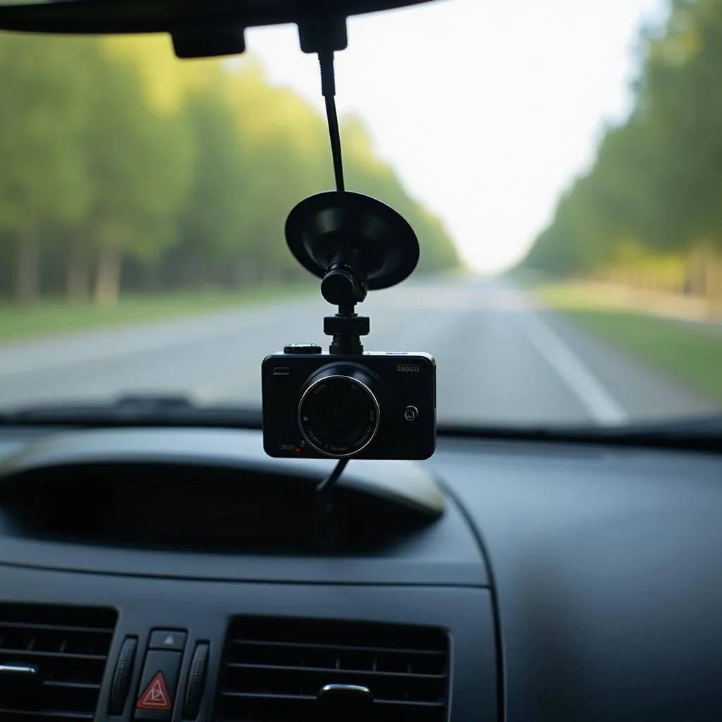 Dashcam Installation am Armaturenbrett