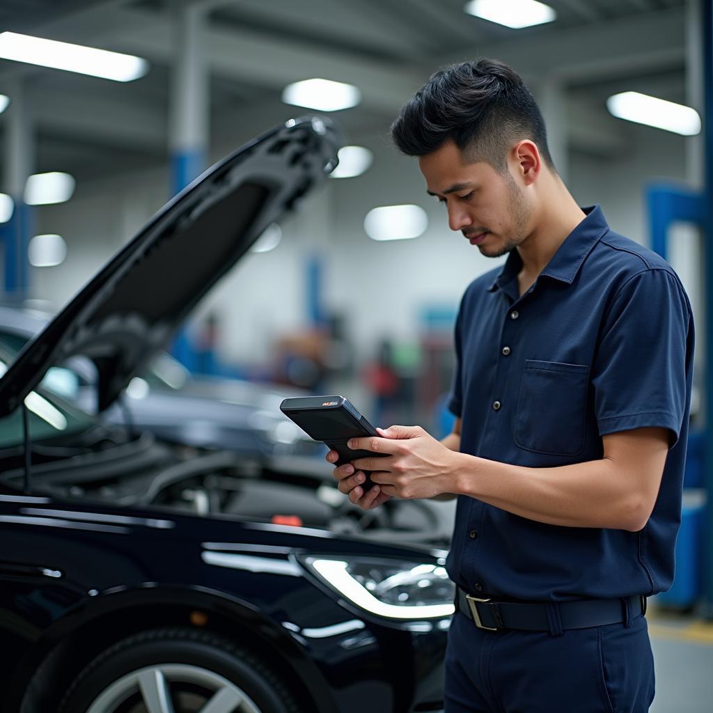 Computergestützte Diagnose an einem chinesischen Fahrzeug