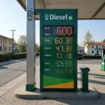 Dieselpreise an einer Tankstelle in Kroatien