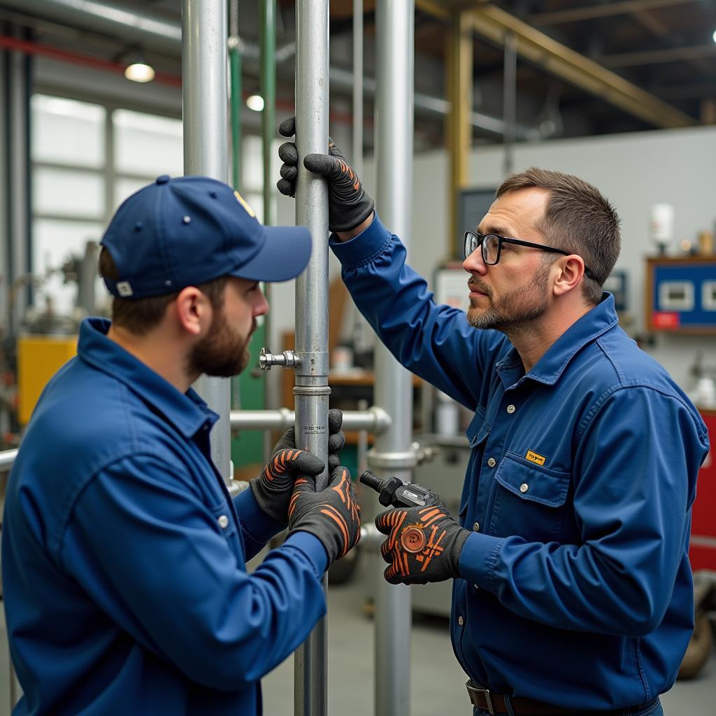 Montage eines Druckluft Rohrleitungssystems