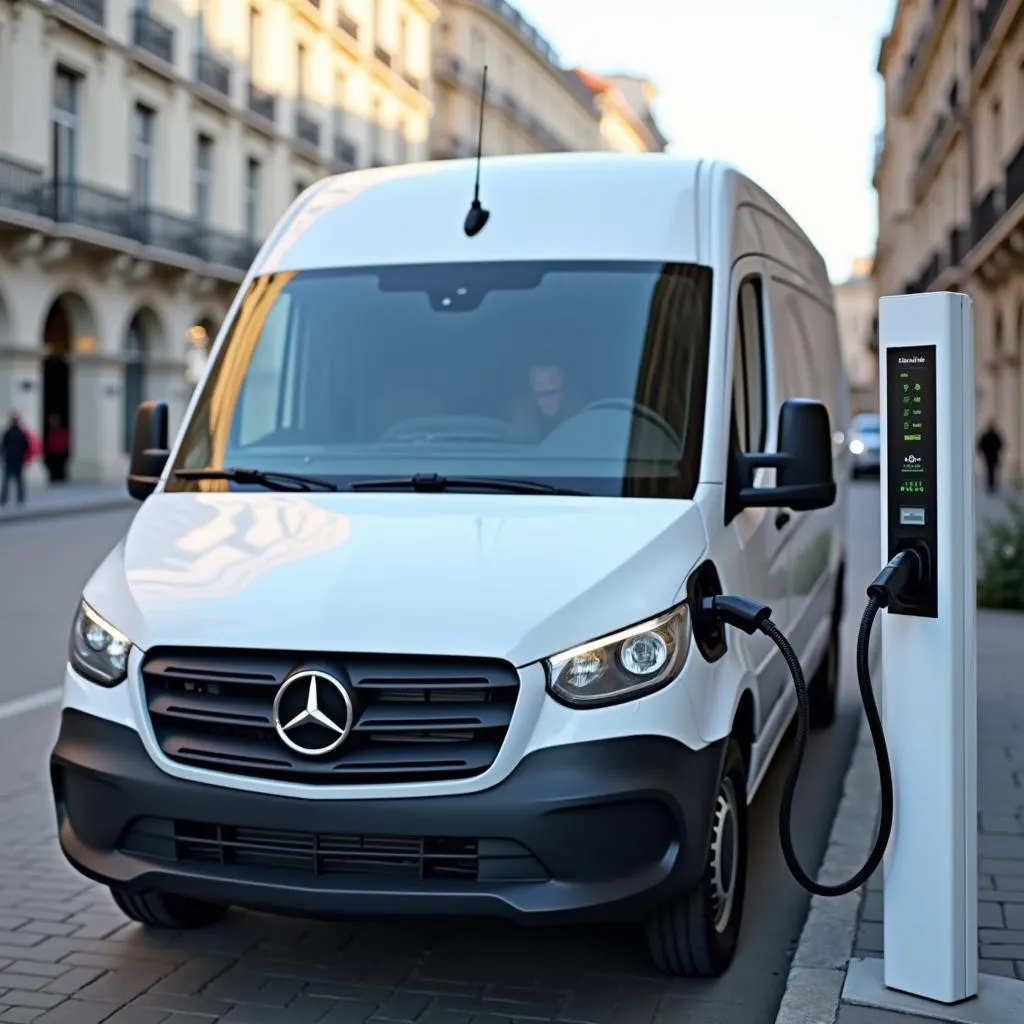 Mercedes eSprinter am Ladegerät