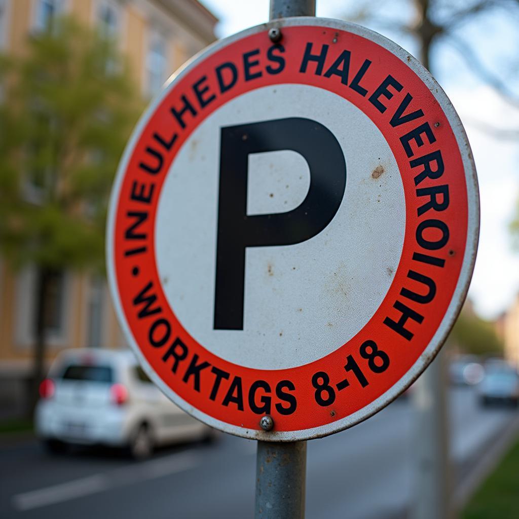 Eingeschränktes Halteverbot Schild