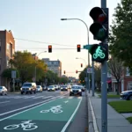 Fahrradweg Ampel an einer Kreuzung