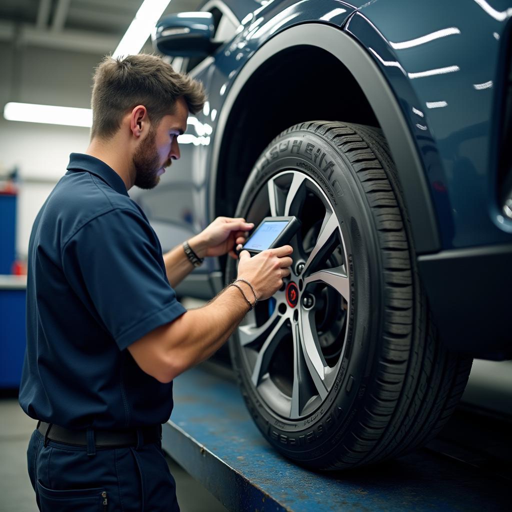 Moderne Werkstatt für Fahrzeugvermessung