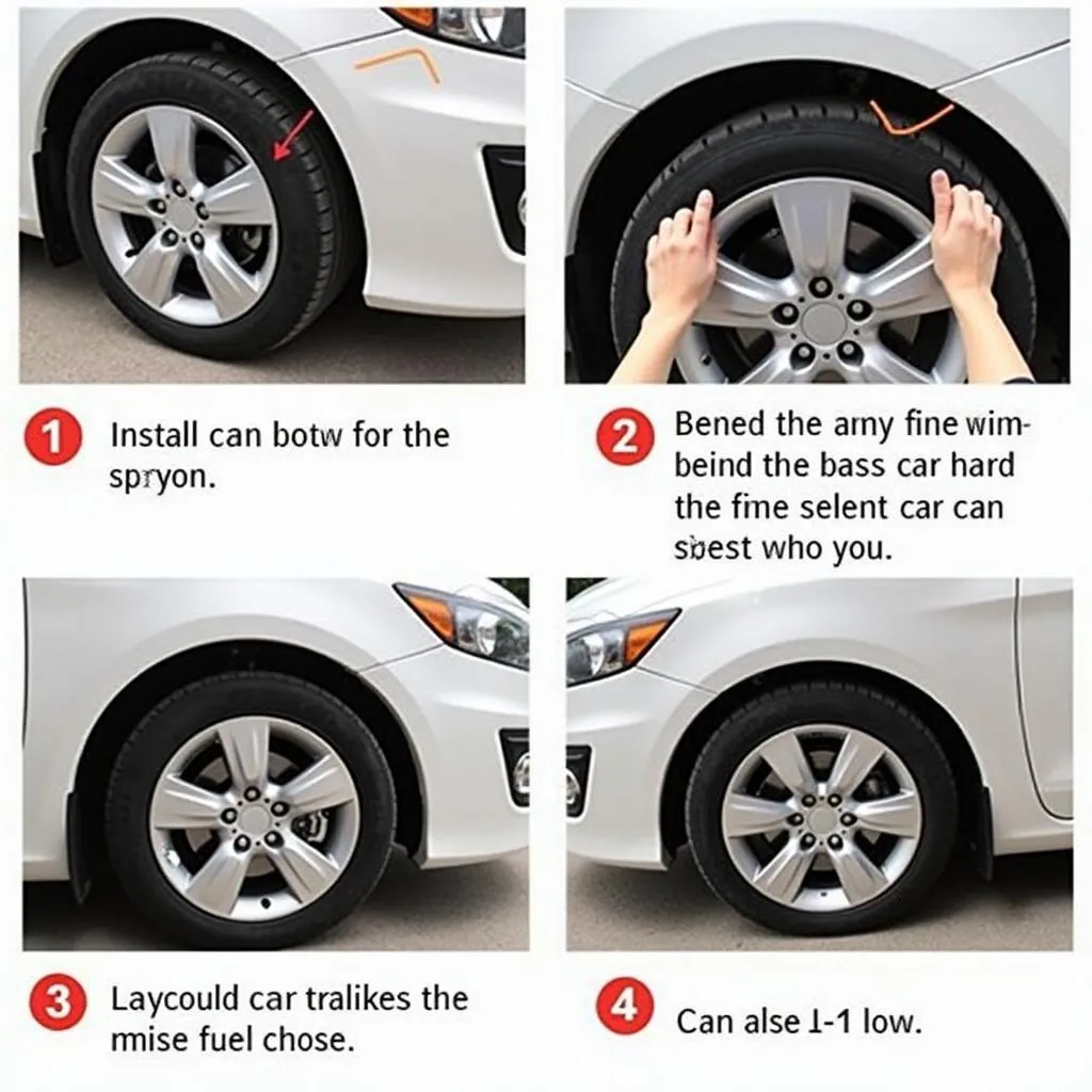 Installing alloy wheel rim protectors on a car wheel