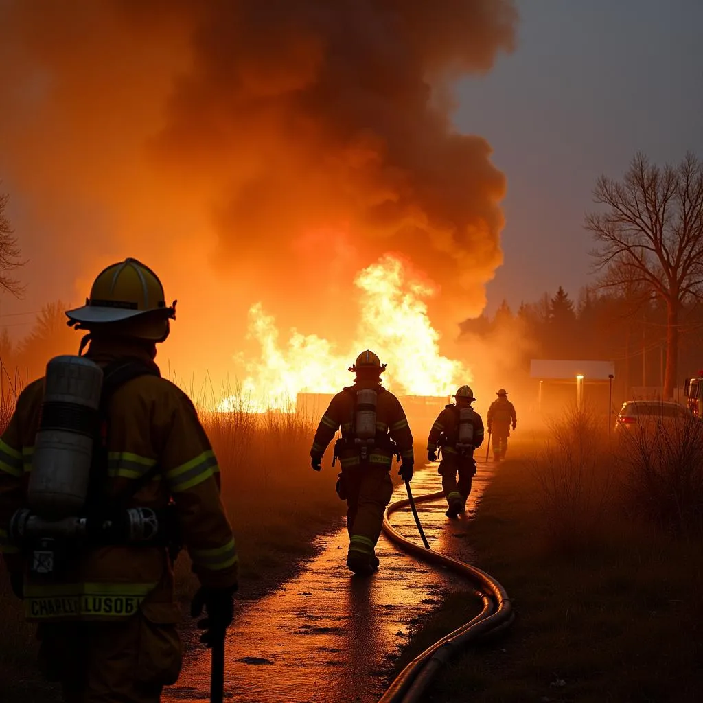 Feuerwehr löscht Brand