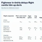 Tabelle zur Entschädigung bei Flugverspätung