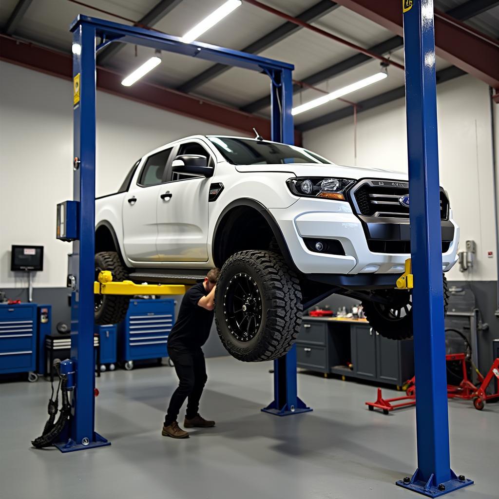 Ford Ranger Höherlegung in der Werkstatt