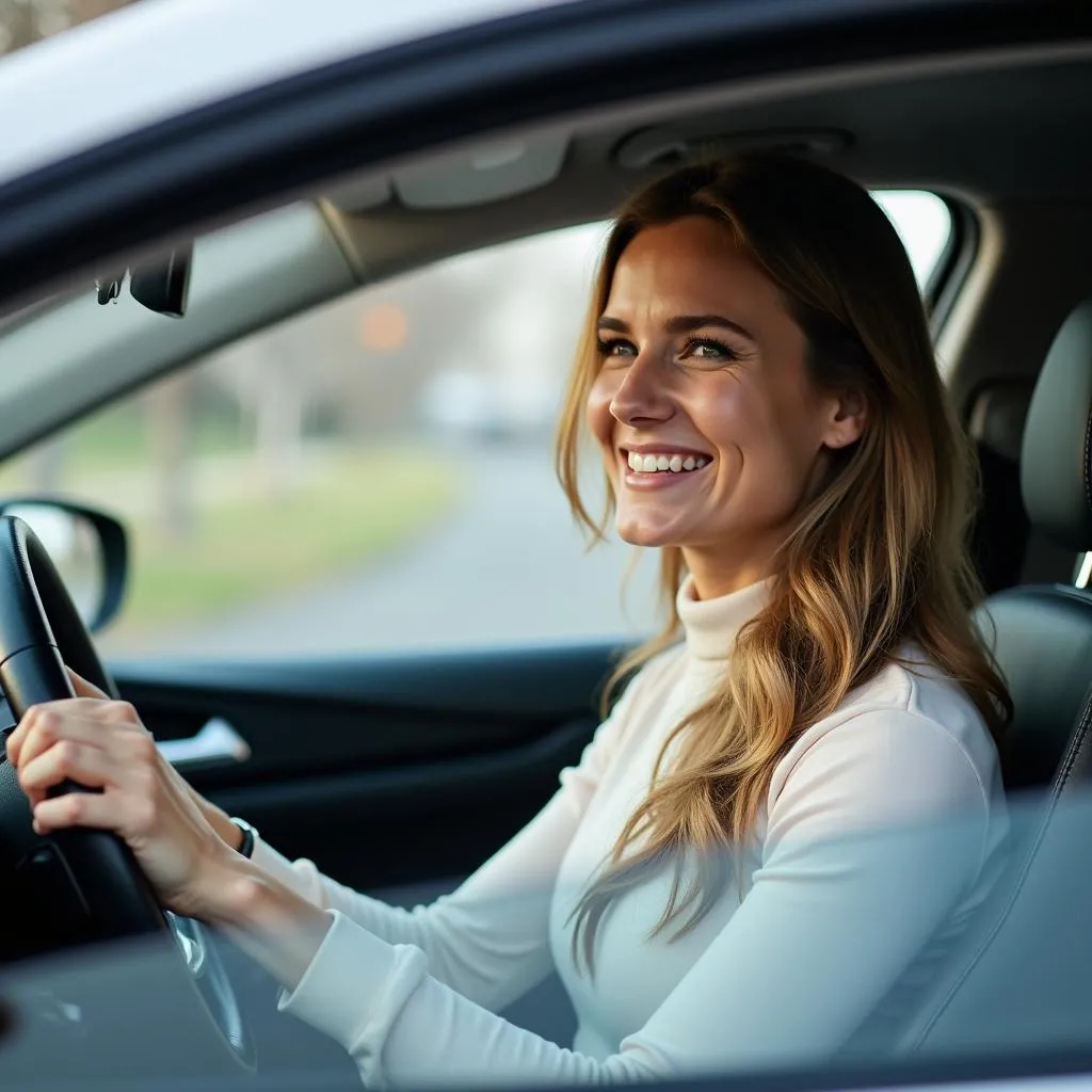 Frau am Steuer eines Autos