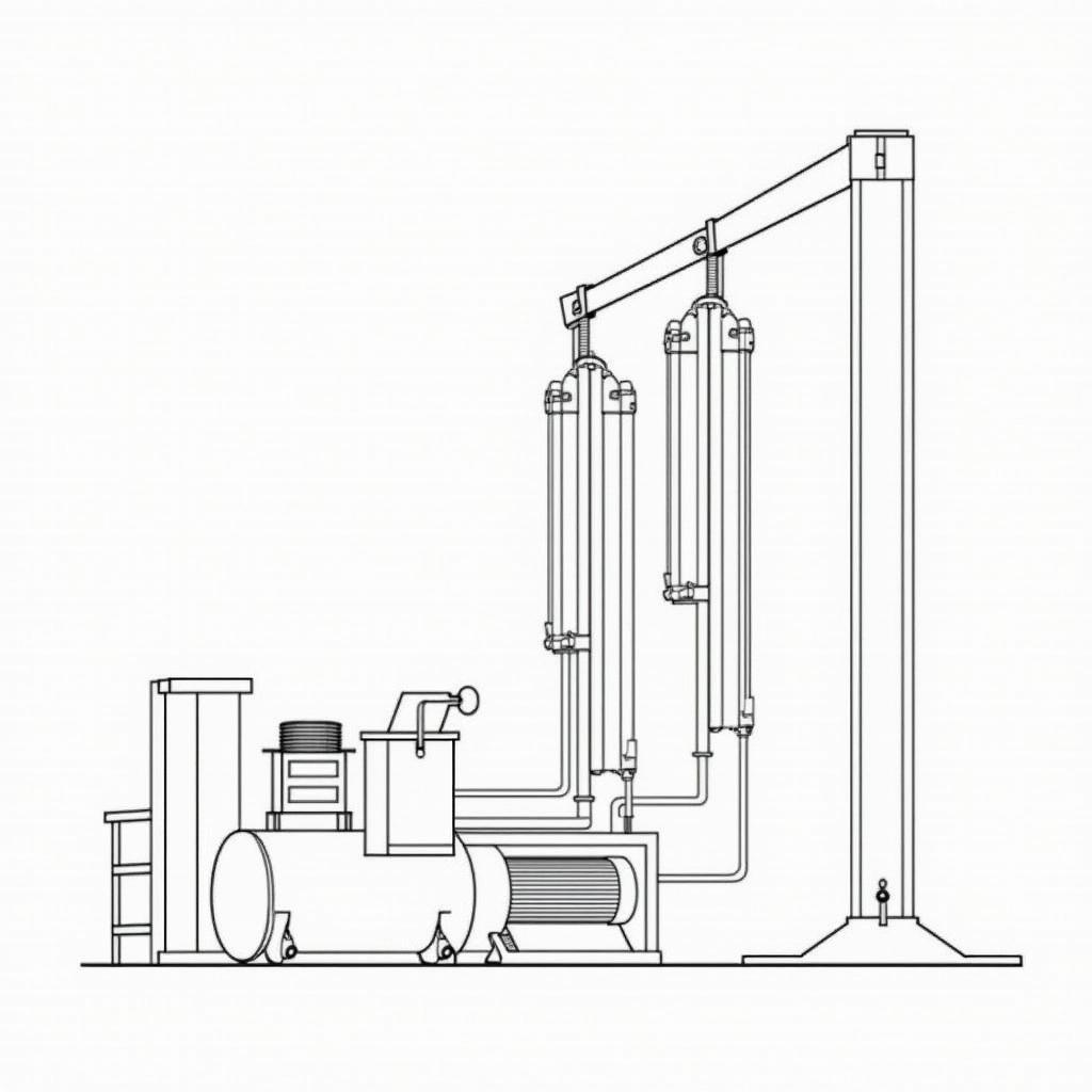 Diagram showing how a pneumatic lift platform works