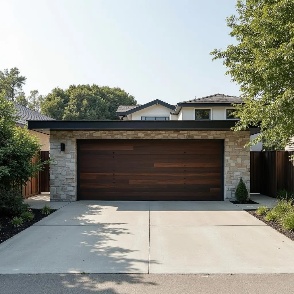 Moderne Garage mit Klinkerfassade