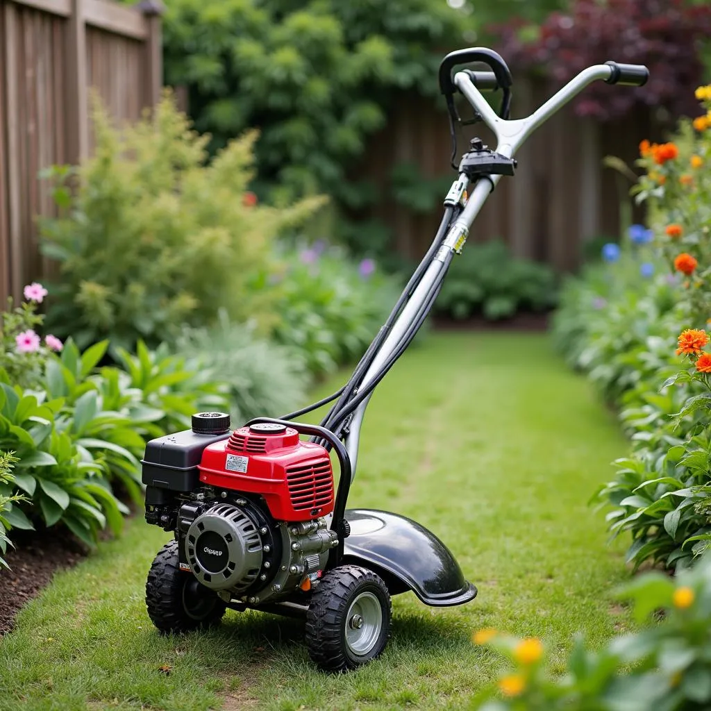 Gebrauchte Motorsense Benzin im Garten