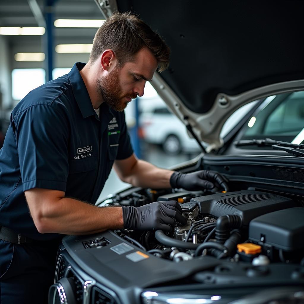 Reparatie van de motor van een Mercedes GLS