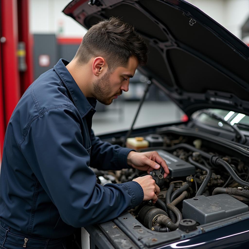 Reparatur am Golf 2 Turbodiesel