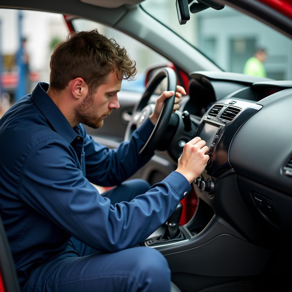 GPS Tracker in einer Autowerkstatt