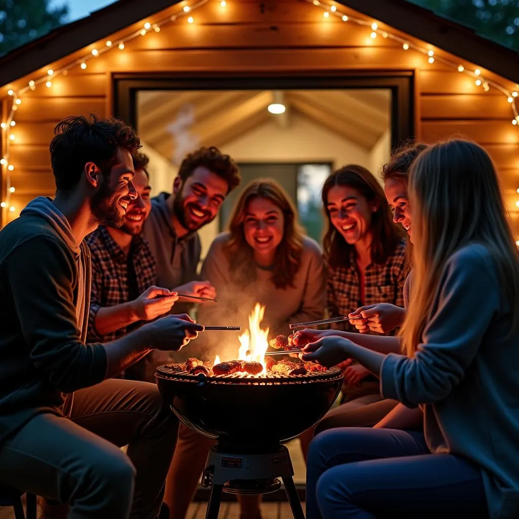 Grillfeier in einer Grillhütte in Weiterstadt