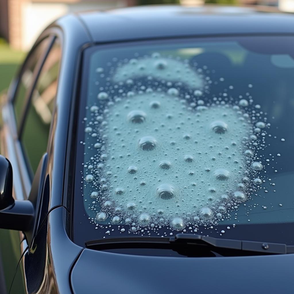 Auto mit Hagelschaden Apfel