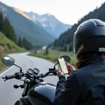 Handy am Motorrad Navigation