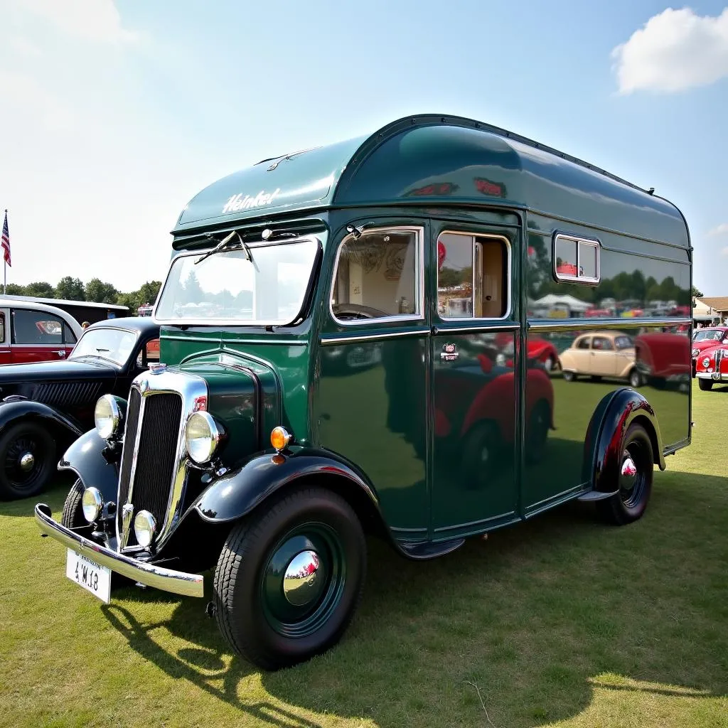 Rimorchio Heinkel a un raduno di auto d'epoca